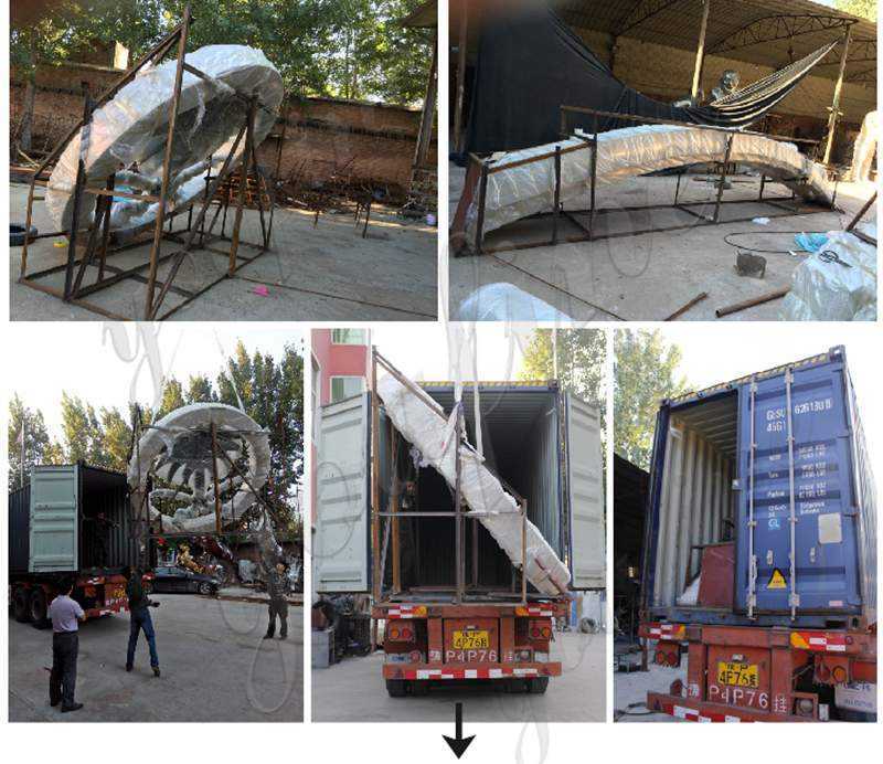 packing of large outdoor metal sculptures