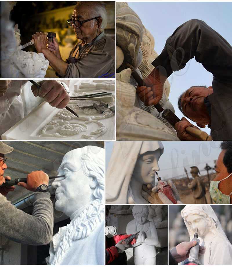 process of Marble Statue of Jesus with the Children