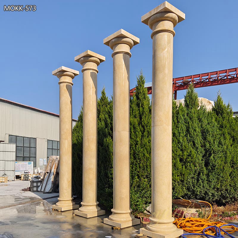 Beige Marble Round Pillar