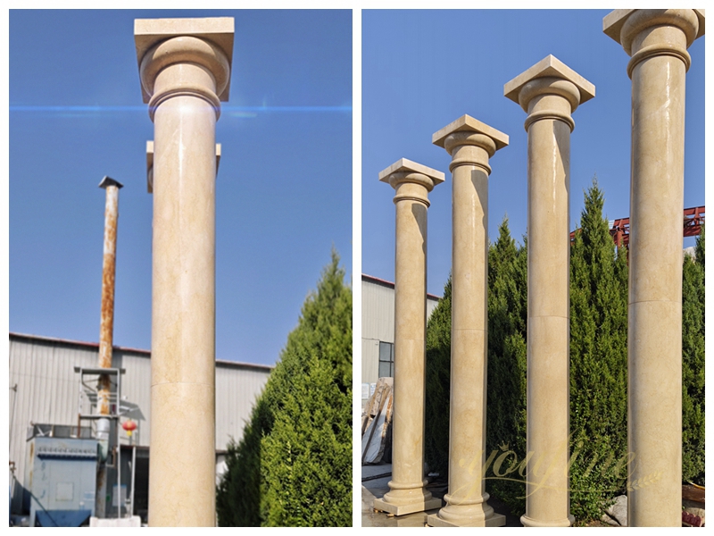 Beige Marble Round Pillar