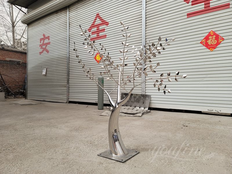 stainless steel tree sculpture free standing