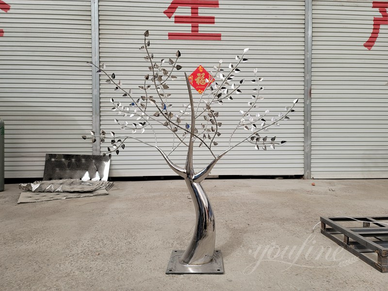 stainless steel tree sculpture free standing