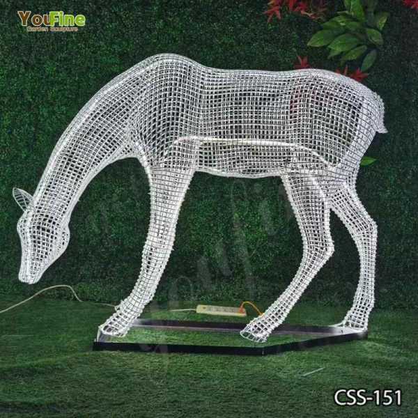 Deer Sculpture Made of Stainless Steel Wire for Sale