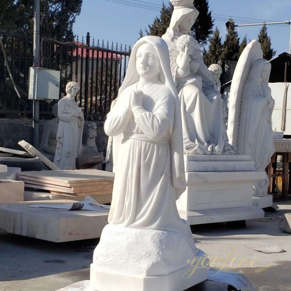 Hand Carved Saint. Bernadette Marble Statue for Sale