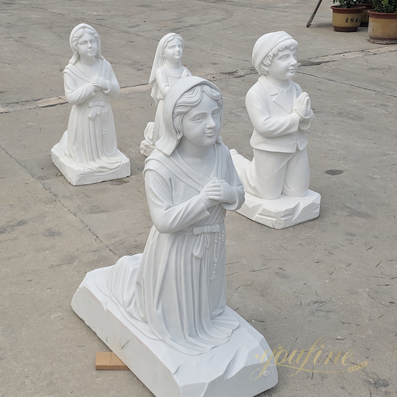 Hand Carved Saint. Bernadette Marble Statue for Sale