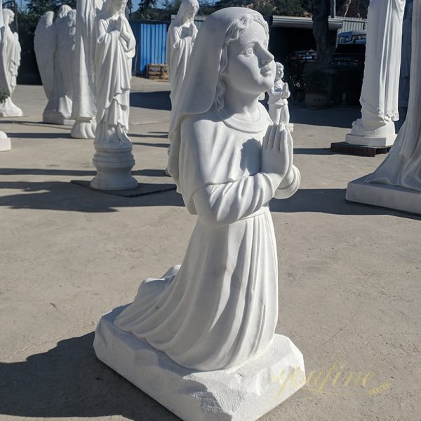 Hand Carved Saint. Bernadette Marble Statue for Sale