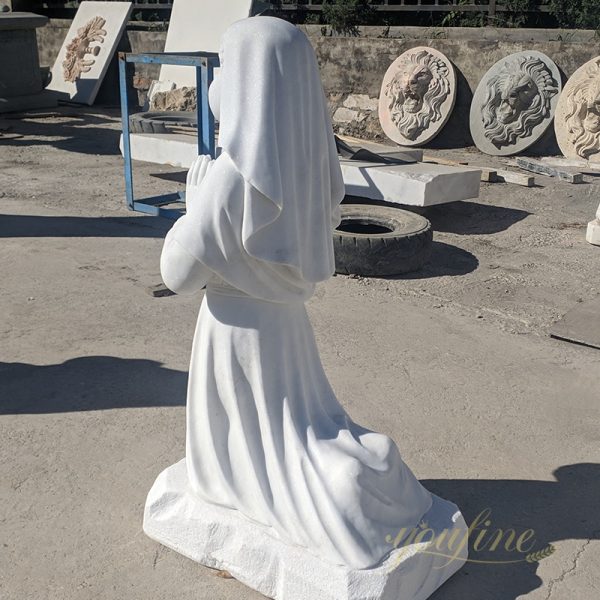 Hand Carved Saint. Bernadette Marble Statue for Sale