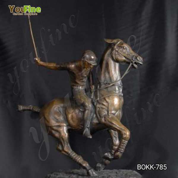 Life Size Bronze Polo Statue on Horse