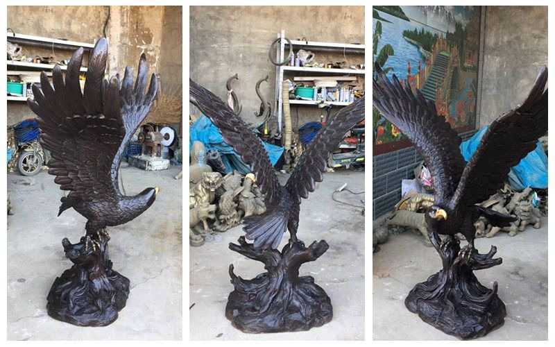 Metal Bronze Eagle Statue for Garden Decor