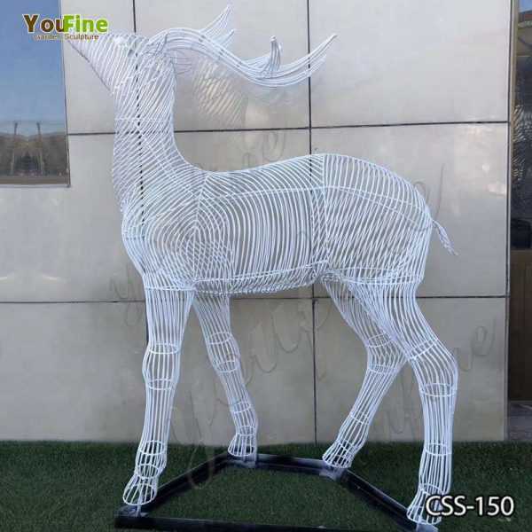 New Design Abstract Wire Stainless Steel Deer Sculpture for Sale CSS ...