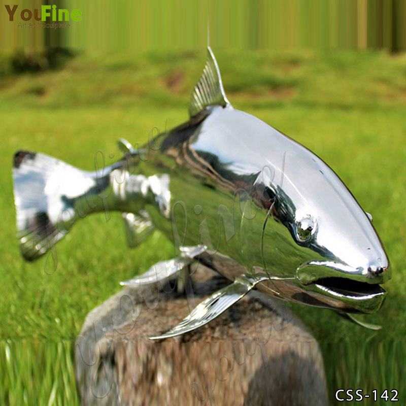 Outdoor High Polished Metal Fish Sculpture for Sale CSS142 YouFine