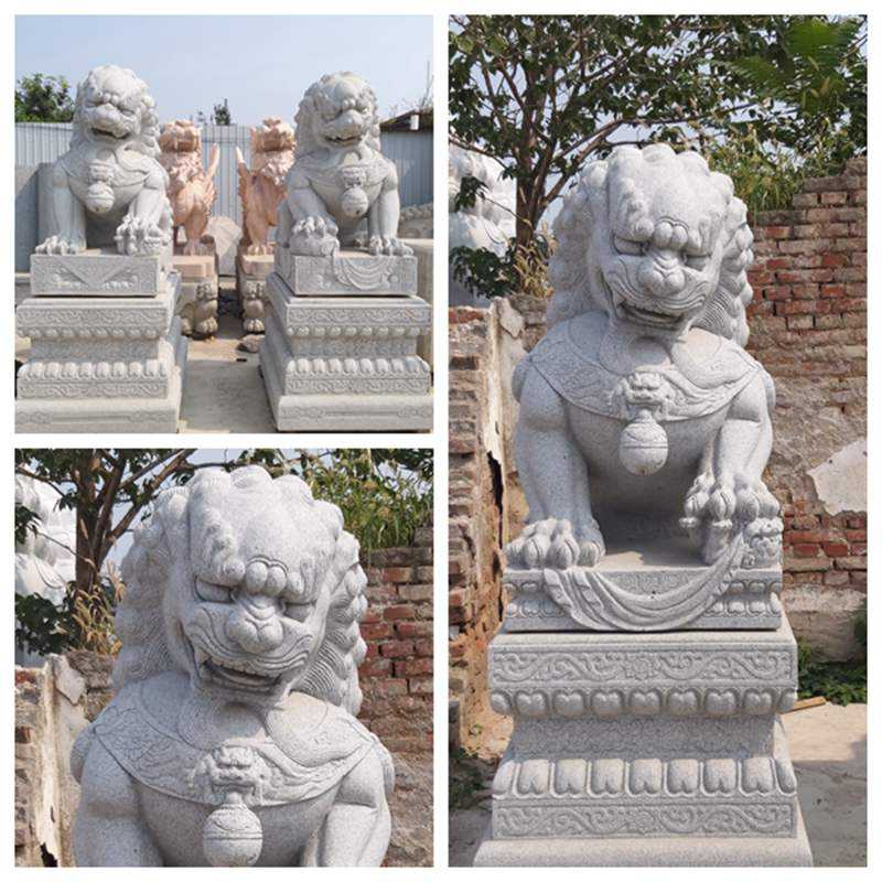 High Quality Outdoor Stone Foo Dog Statues Sale MOKK-625-You Fine Sculpture