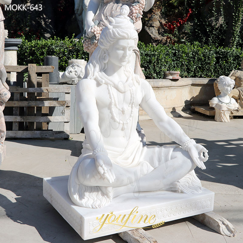 Custom Made White Marble Shiva Statue for Sale MOKK-643