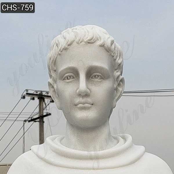 Custom Made White St. Thomas Aquinas Marble Statue