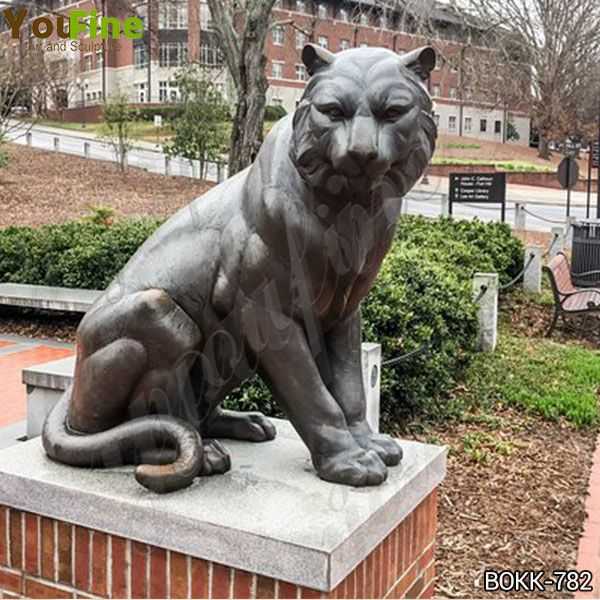 Jumbo Tiger With 24″ Bronze Base Bronze Statue