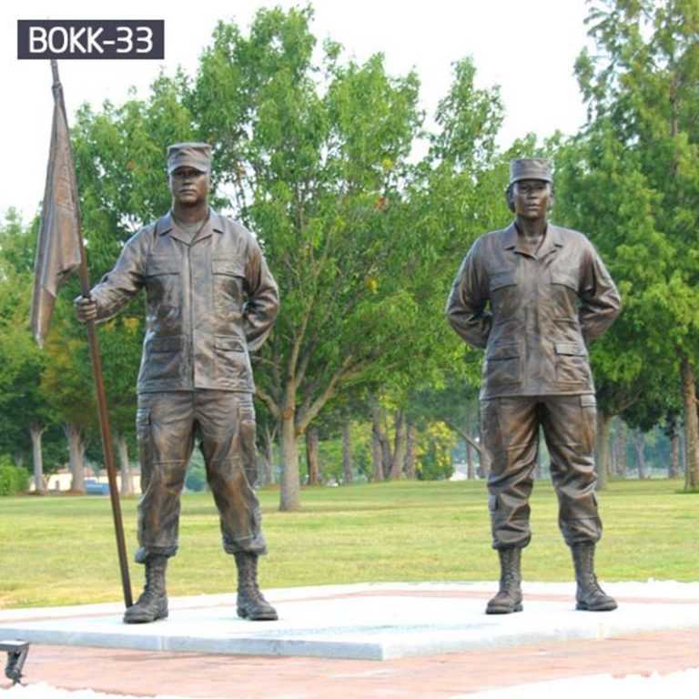 Life Size Bronze Sergeant Military Statue for Outdoor Garden Supplier BOKK33 YouFine Sculpture