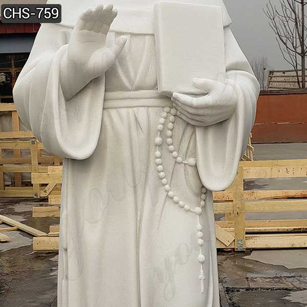 White St. Thomas Aquinas Marble Statue