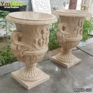 Marble Planter-Natural marble Garden Decor,garden marble flowerpot and ...