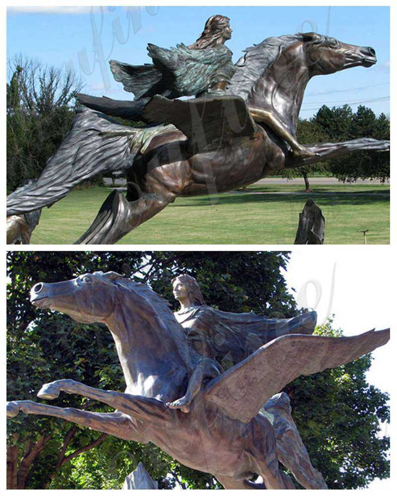 detal of Pegasus Bronze Garden Statue