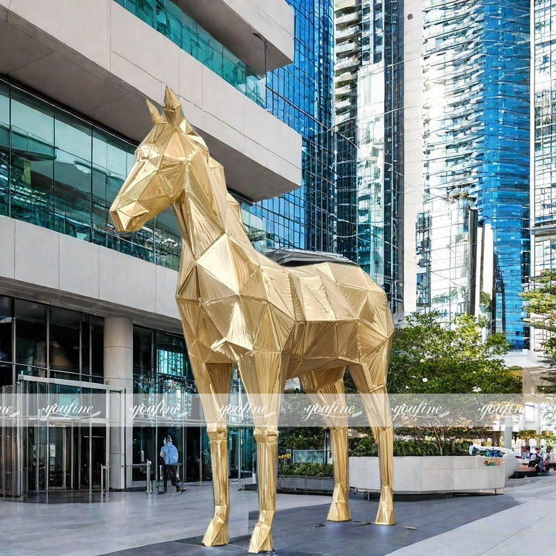 modern metal horse sculpture