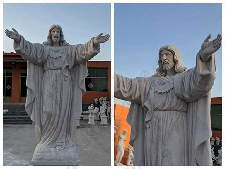 Catholic Large Outdoor Marble Jesus Statue with Hands Open Suppliers ...