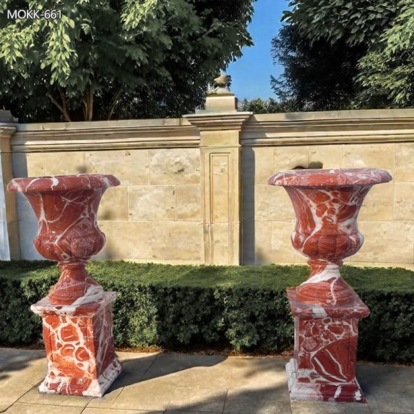 Large Size Garden Marble Flower Pots Outdoor Decoration planter for Sale MOKK-661