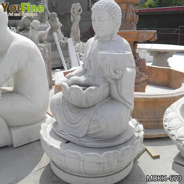 Life Size Outdoor White Marble Buddha Fountain for Sale