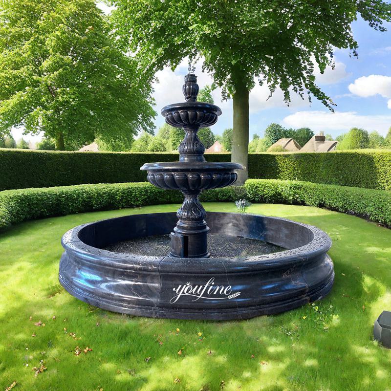 black granite water fountain