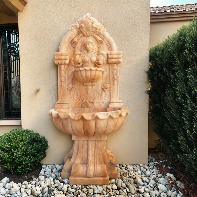 Sunset Red Marble Outdoor Water Wall Fountain