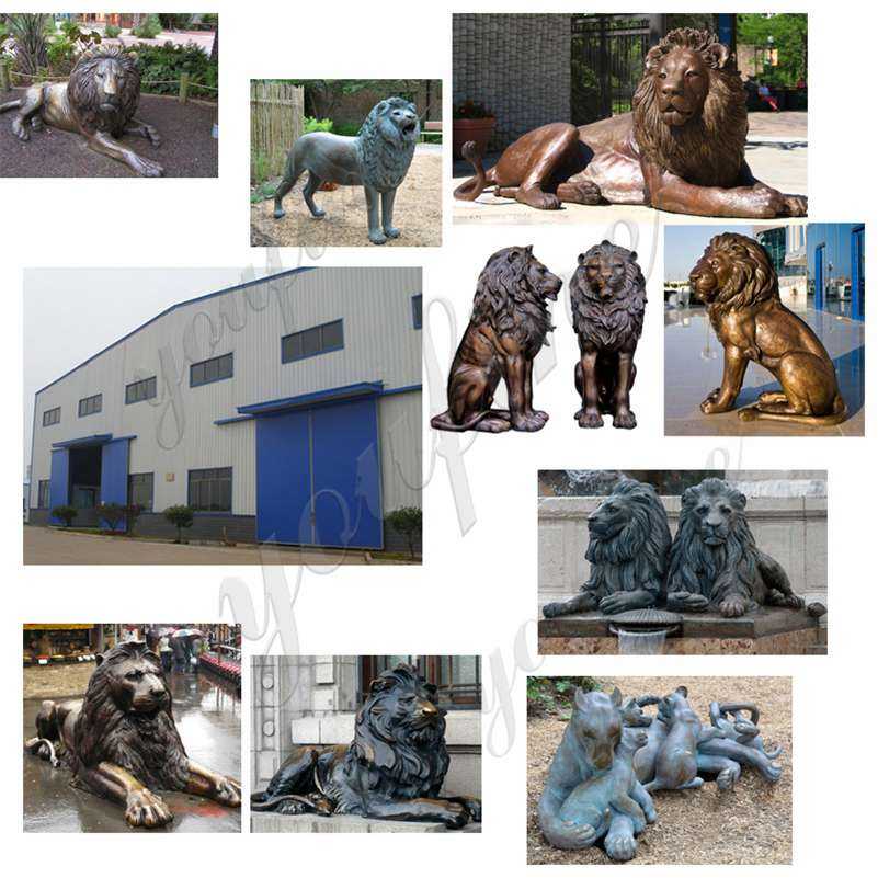 Antique Bronze Lion Statues Outdoor