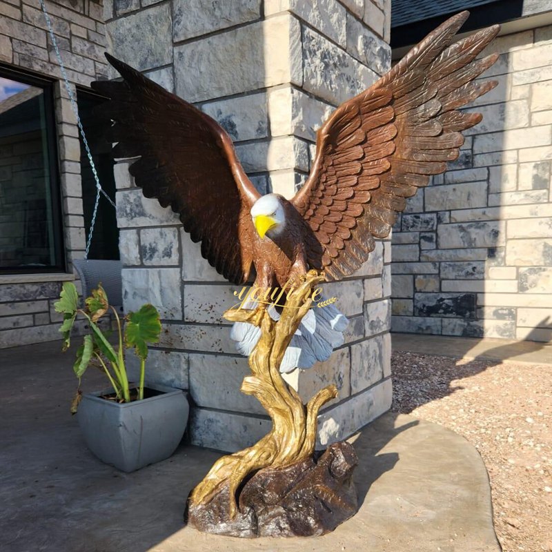 Life Size Bronze Bald Eagle Statue for Garden for Sale BOKK-822