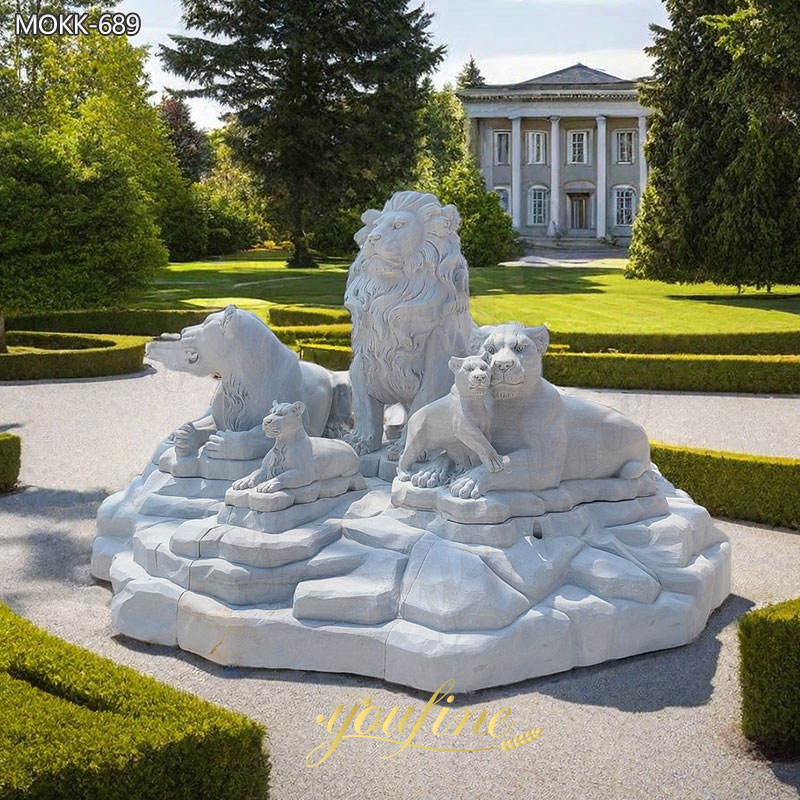 White-Marble-Lion-Family-Statue-Animal-Sculpture-for-Sale