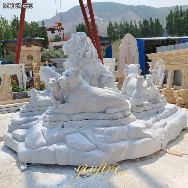 White-Marble-Lion-Family-Statue-Animal-Sculpture-for-Sale-2