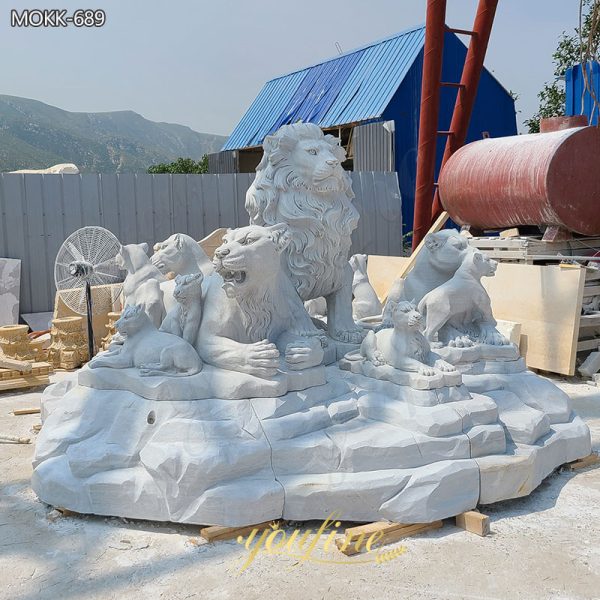 White-Marble-Lion-Family-Statue-Animal-Sculpture-for-Sale-4