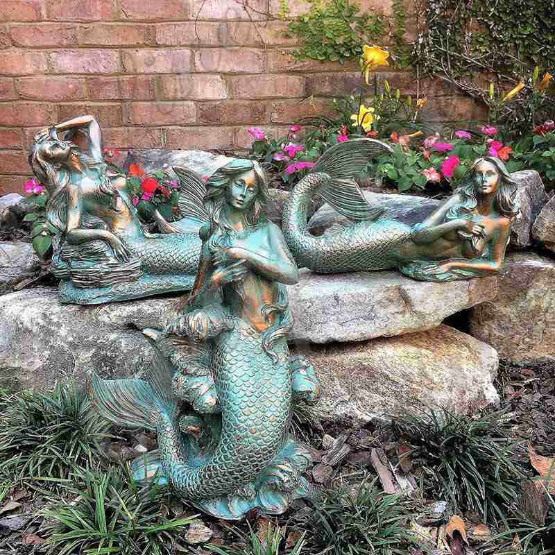 bronze mermaid statue for garden-YouFine Sculpture