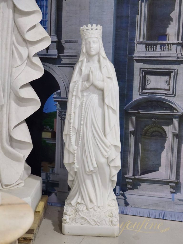 Life Size Marble Blessed Virgin Mary Garden Statue For Sale CHS YouFine Sculpture