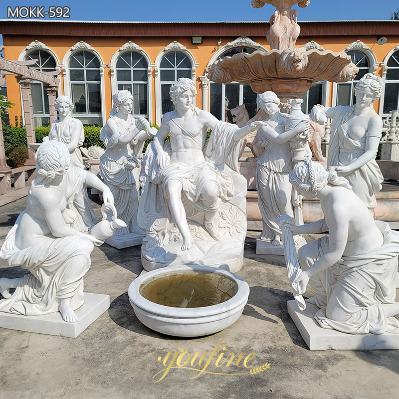 Classic Greek Outdoor White Marble Apollo Bath Statue Supplier MOKK-592