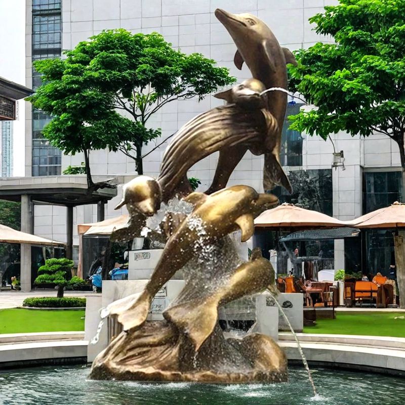 Bronze Dolphin Fountain Sculpture for Sale BOKK-395