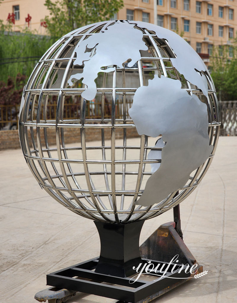 customized stainless steel globe sculpture