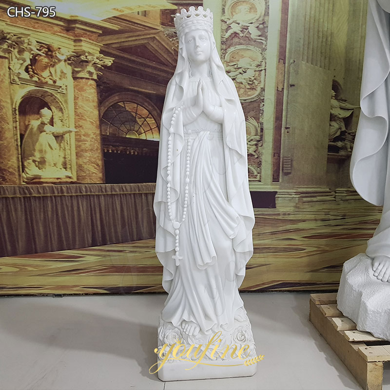 virgin mary statues with crown marble statue