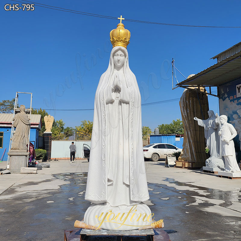 Marble Virgin Mary Statues with Crown for Sale CHS-795