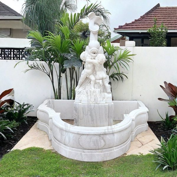 Marble Angel Water Feature Outdoor Fish Fountain