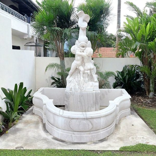 white marble fountain