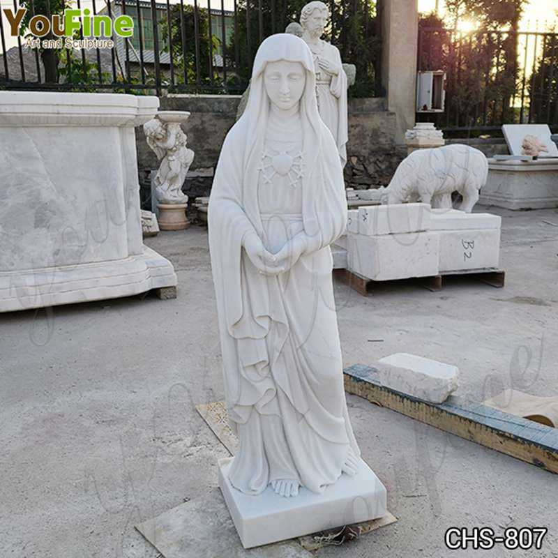 Catholic Garden White Marble Blessed Virgin Mary Sacred Statue ...