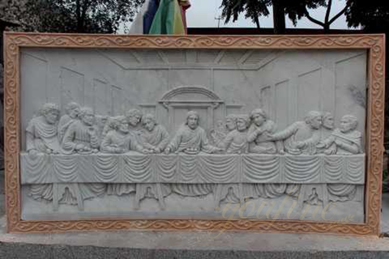 Decorative Religious Theme The Last Supper Marble Relief Sculpture