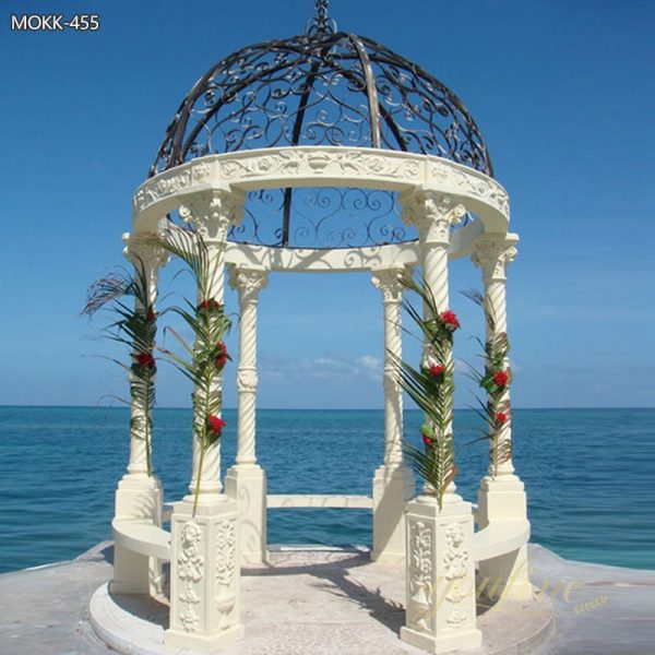 White Marble Outdoor Gazebo for Wedding Ceremony for Sale MOKK-455