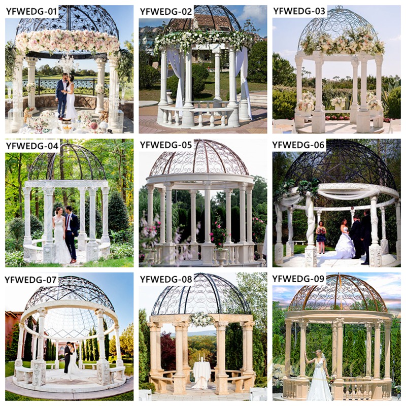 Large Cheap White Marble Outdoor Gazebo for Wedding Ceremony for Sale