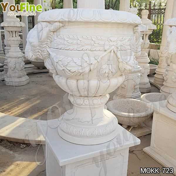 Pure White Marble Flower Pots