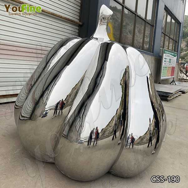 Metal Crafts Stainless Steel Pumpkin Sculpture