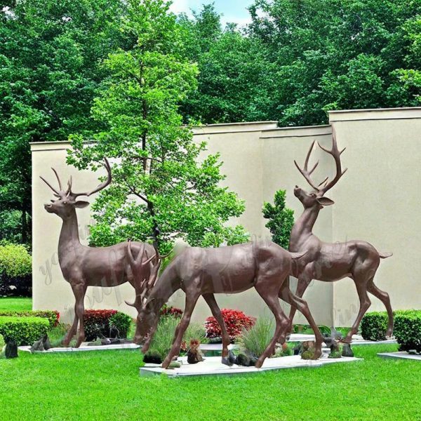 Hot-selling Bronze Animal Sculpture of Deer Garden Art Supplier BOKK-851